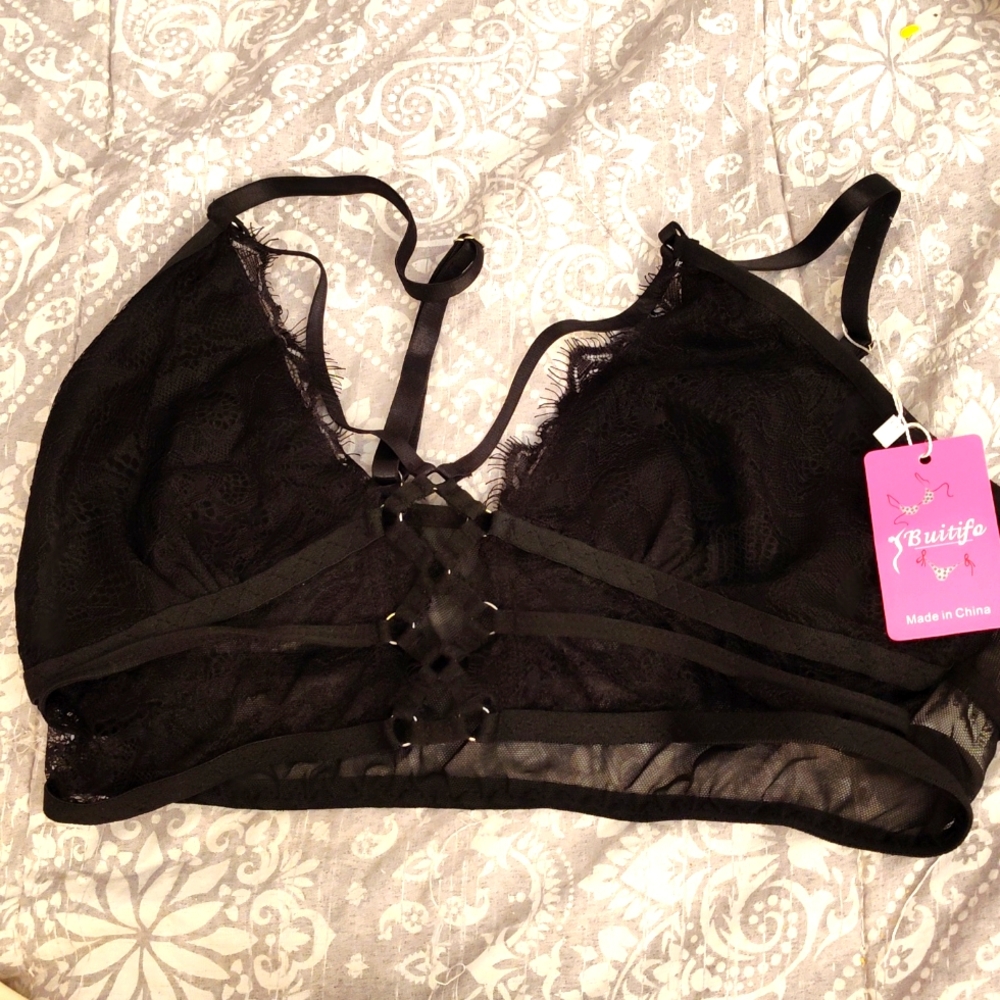 Buitifo Womens Cami Bra Criss Cross Eyelash Crop Top Bra Sexy Vest